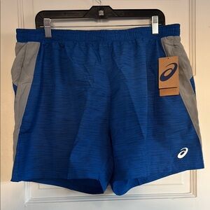 ASICS mens Blue/grey running shorts